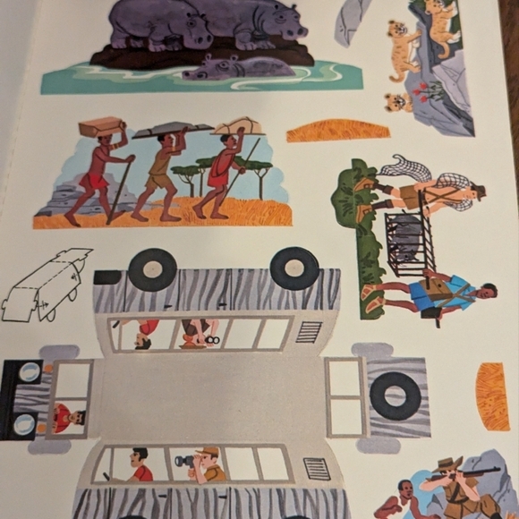 Vintage 1975 Tiny Safari paper craft Press-Out Book a Whitman book - Picture 4 of 8